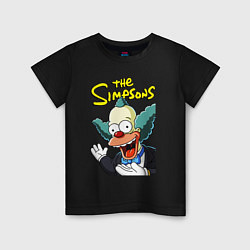 Футболка хлопковая детская Krusty the clown, цвет: черный