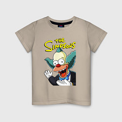 Футболка хлопковая детская Krusty the clown, цвет: миндальный