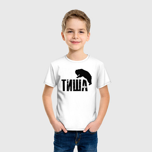 Детская футболка Тиша и медведь / Белый – фото 3