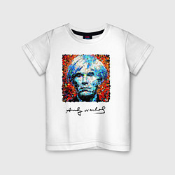 Футболка хлопковая детская Andy Warhol - celebrity, цвет: белый