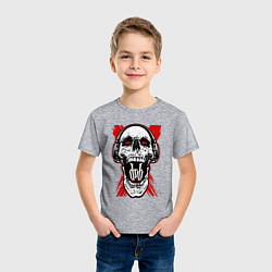 Футболка хлопковая детская DnB skull, цвет: меланж — фото 2
