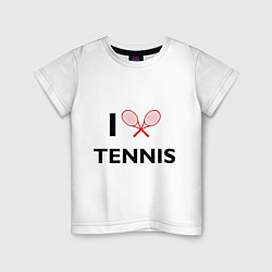 Футболка хлопковая детская I Love Tennis, цвет: белый