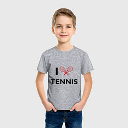Футболка хлопковая детская I Love Tennis, цвет: меланж — фото 2