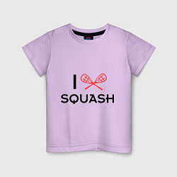 Футболка хлопковая детская I Love Squash, цвет: лаванда