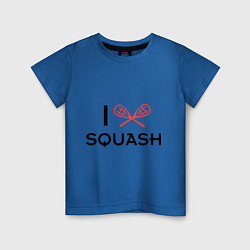 Футболка хлопковая детская I Love Squash, цвет: синий