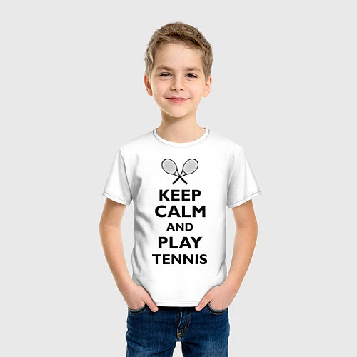 Детская футболка Keep Calm & Play tennis / Белый – фото 3