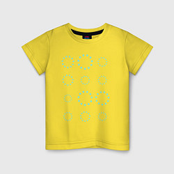 Футболка хлопковая детская Бирюзовый круговорот, цвет: желтый