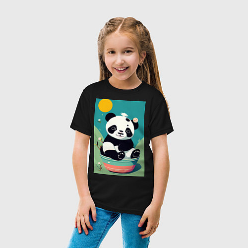 Детская футболка Панда Мэй / Черный – фото 4