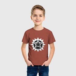 Футболка хлопковая детская Звезда солнце, цвет: кирпичный — фото 2