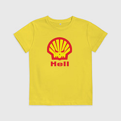 Футболка хлопковая детская Hell, цвет: желтый