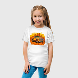 Футболка хлопковая детская Шевроле грузовик, цвет: белый — фото 2