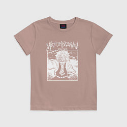 Футболка хлопковая детская Санеми шинадзугава - столп ветра, цвет: пыльно-розовый