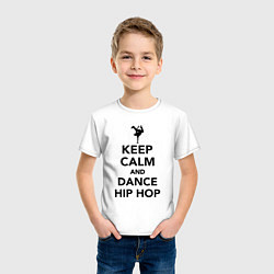 Футболка хлопковая детская Keep calm and dance hip hop, цвет: белый — фото 2