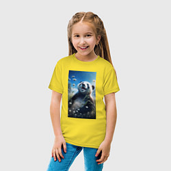 Футболка хлопковая детская Счастливая панда, цвет: желтый — фото 2
