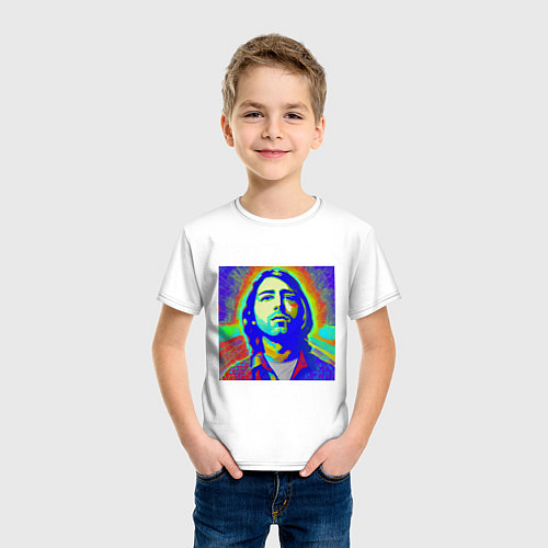 Детская футболка Kurt Cobain Glitch Art / Белый – фото 3