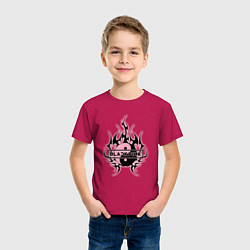 Футболка хлопковая детская Blackpink - logo in yang, цвет: маджента — фото 2