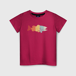 Футболка хлопковая детская Color fish, цвет: маджента