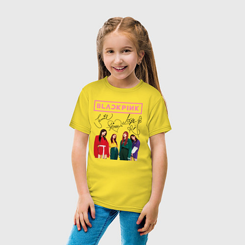 Детская футболка Blackpink Lisa Jisoo Jennie Rose / Желтый – фото 4