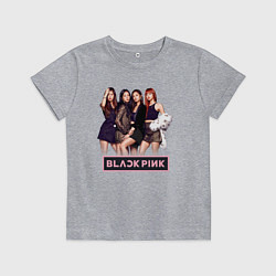 Футболка хлопковая детская Rose Blackpink kpop, цвет: меланж