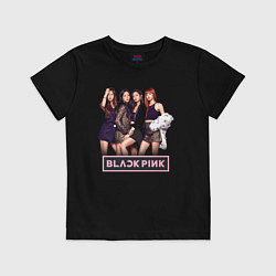 Футболка хлопковая детская Rose Blackpink kpop, цвет: черный