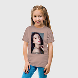 Футболка хлопковая детская Kim Jisoo, цвет: пыльно-розовый — фото 2