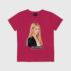 Футболка хлопковая детская Blackpink Rose music, цвет: маджента