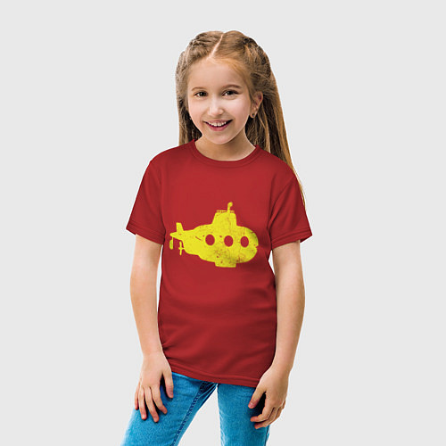 Детская футболка Желтая подводная лодка / Красный – фото 4
