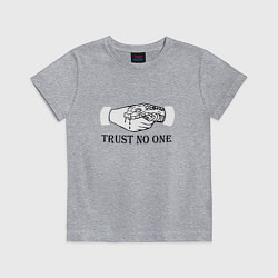 Футболка хлопковая детская Trust nobody, цвет: меланж
