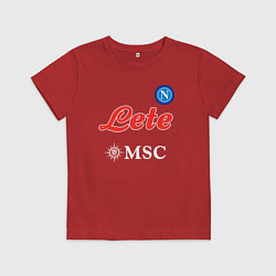 Футболка хлопковая детская Хвича Кварацхелия ФК Наполи форма домашняя, цвет: красный