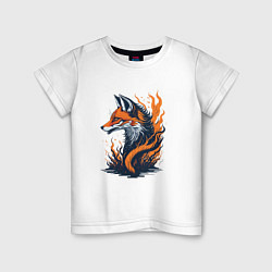 Футболка хлопковая детская Burning fox, цвет: белый