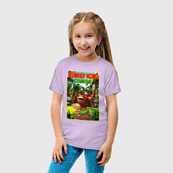 Футболка хлопковая детская Nintendo - donkey kong, цвет: лаванда — фото 2