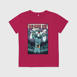 Футболка хлопковая детская One more life, цвет: маджента