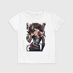 Футболка хлопковая детская Japan demon, цвет: белый