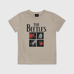 Футболка хлопковая детская Beetles, цвет: миндальный