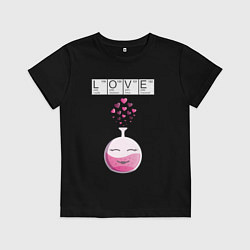 Футболка хлопковая детская Химия любви - для нее, цвет: черный