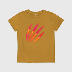 Футболка хлопковая детская Порез, цвет: горчичный