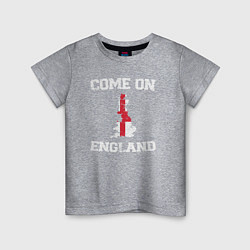 Футболка хлопковая детская Come on England, цвет: меланж