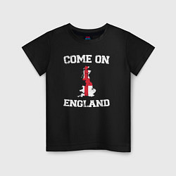 Футболка хлопковая детская Come on England, цвет: черный