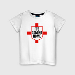 Футболка хлопковая детская England coming home, цвет: белый