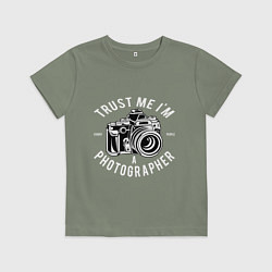 Футболка хлопковая детская Photographer, цвет: авокадо