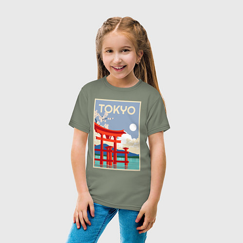 Детская футболка Tokyo - japan / Авокадо – фото 4
