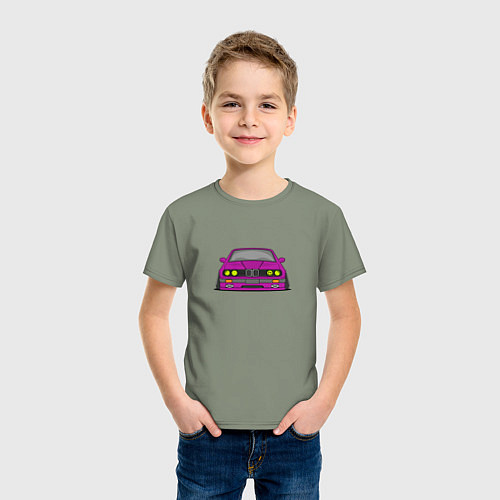 Детская футболка Низкая bmw e30 drift stance / Авокадо – фото 3