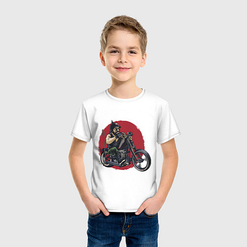 Детская футболка Biker red sun / Белый – фото 3
