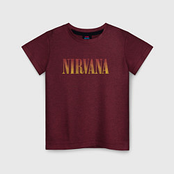 Футболка хлопковая детская Nirvana logo, цвет: меланж-бордовый