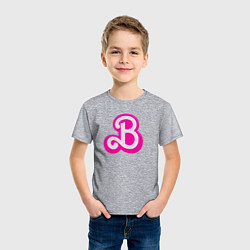 Футболка хлопковая детская Б - значит Барби, цвет: меланж — фото 2