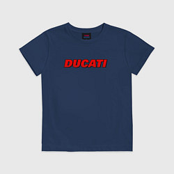 Футболка хлопковая детская Ducati - красный градиент, цвет: тёмно-синий