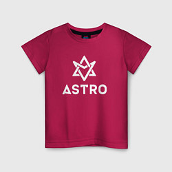 Футболка хлопковая детская Astro logo, цвет: маджента
