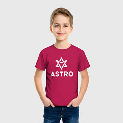 Футболка хлопковая детская Astro logo, цвет: маджента — фото 2