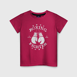 Футболка хлопковая детская Boxing fighter, цвет: маджента