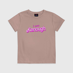 Футболка хлопковая детская I am kenough barbie, цвет: пыльно-розовый
